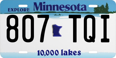 MN license plate 807TQI