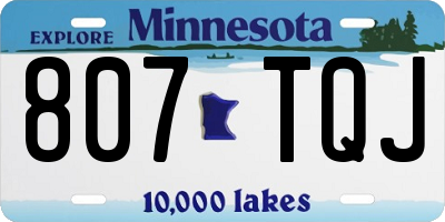 MN license plate 807TQJ