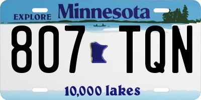 MN license plate 807TQN