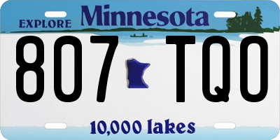 MN license plate 807TQO