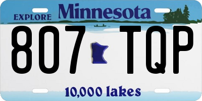 MN license plate 807TQP