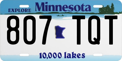 MN license plate 807TQT