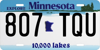 MN license plate 807TQU