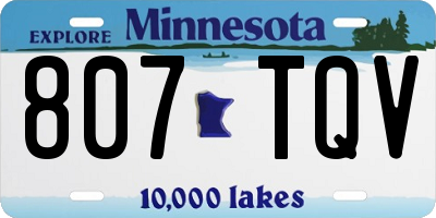 MN license plate 807TQV