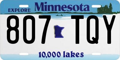 MN license plate 807TQY