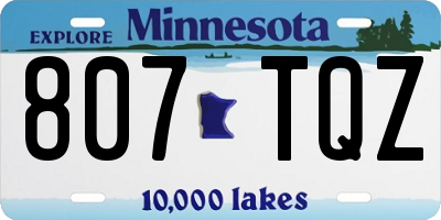 MN license plate 807TQZ