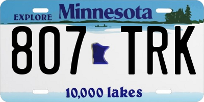 MN license plate 807TRK