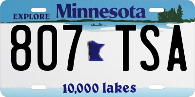 MN license plate 807TSA