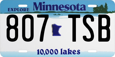 MN license plate 807TSB