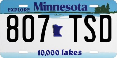 MN license plate 807TSD