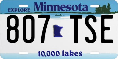MN license plate 807TSE