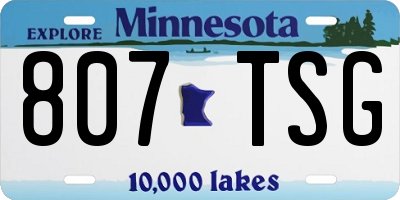MN license plate 807TSG