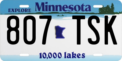 MN license plate 807TSK