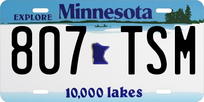 MN license plate 807TSM