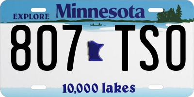 MN license plate 807TSO