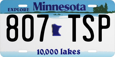 MN license plate 807TSP