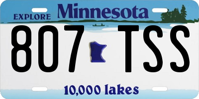 MN license plate 807TSS