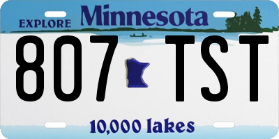 MN license plate 807TST