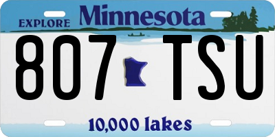 MN license plate 807TSU