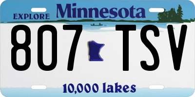 MN license plate 807TSV