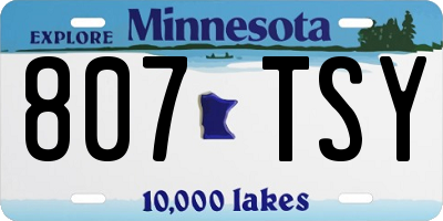 MN license plate 807TSY