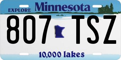 MN license plate 807TSZ