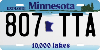 MN license plate 807TTA