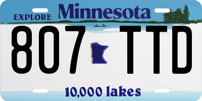 MN license plate 807TTD