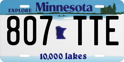 MN license plate 807TTE