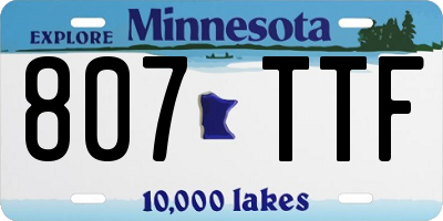 MN license plate 807TTF