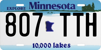 MN license plate 807TTH