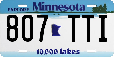 MN license plate 807TTI