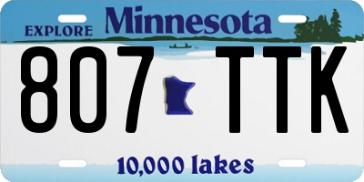 MN license plate 807TTK