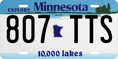 MN license plate 807TTS
