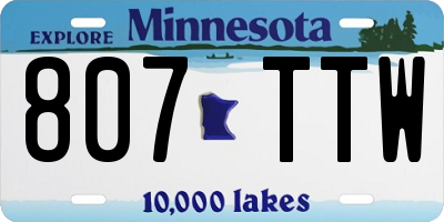 MN license plate 807TTW