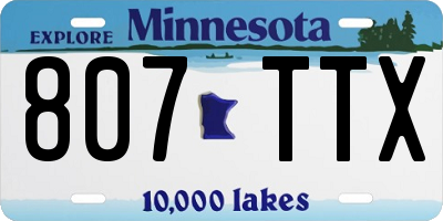 MN license plate 807TTX