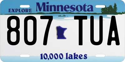 MN license plate 807TUA