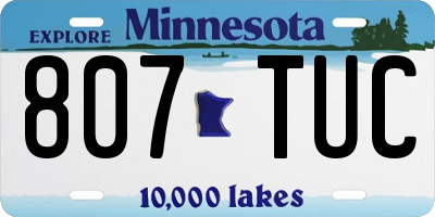 MN license plate 807TUC