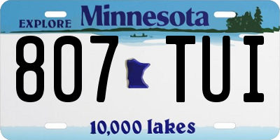 MN license plate 807TUI