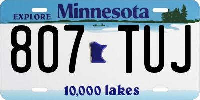 MN license plate 807TUJ