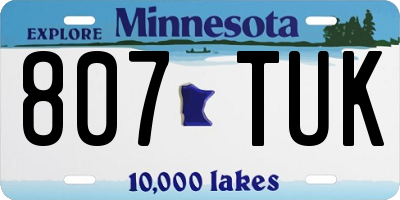 MN license plate 807TUK