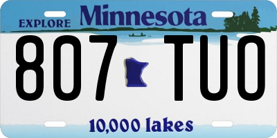 MN license plate 807TUO