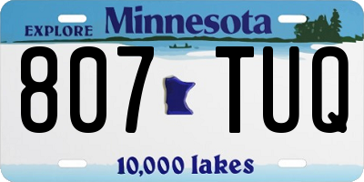 MN license plate 807TUQ