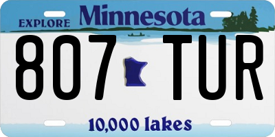 MN license plate 807TUR