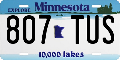 MN license plate 807TUS