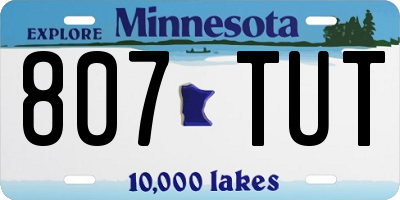 MN license plate 807TUT