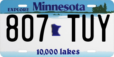 MN license plate 807TUY