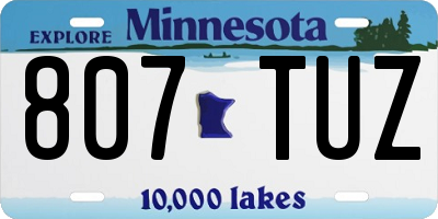 MN license plate 807TUZ