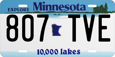 MN license plate 807TVE