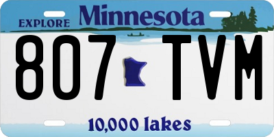 MN license plate 807TVM